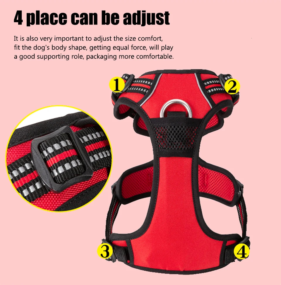 Truelove Reflective Dog Harness – Adjustable No-Pull Nylon Vest with 3M Reflective Webbing (TLH56512)