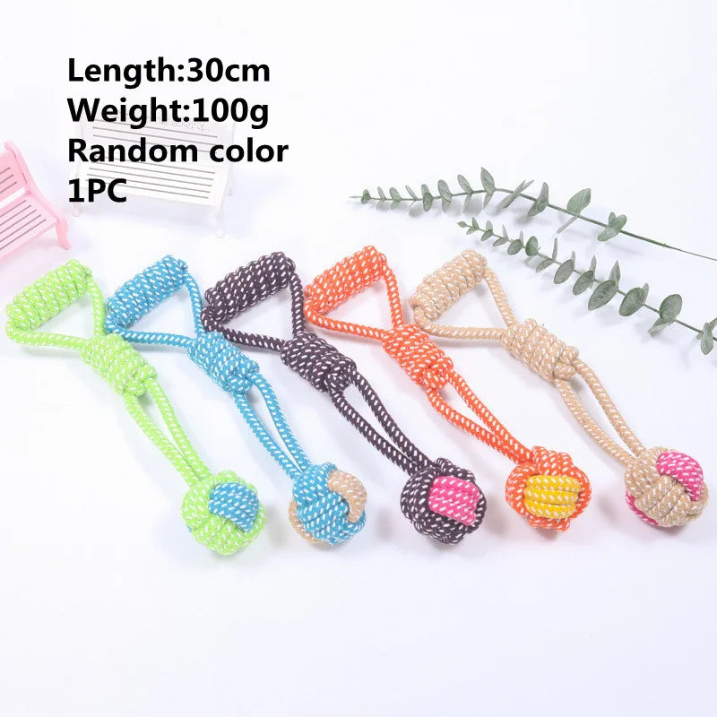 Interactive Cotton Rope Dog Toy – Bite-Resistant Chew Ball for Small & Large Dogs, Teeth Cleaning Puppy Toy