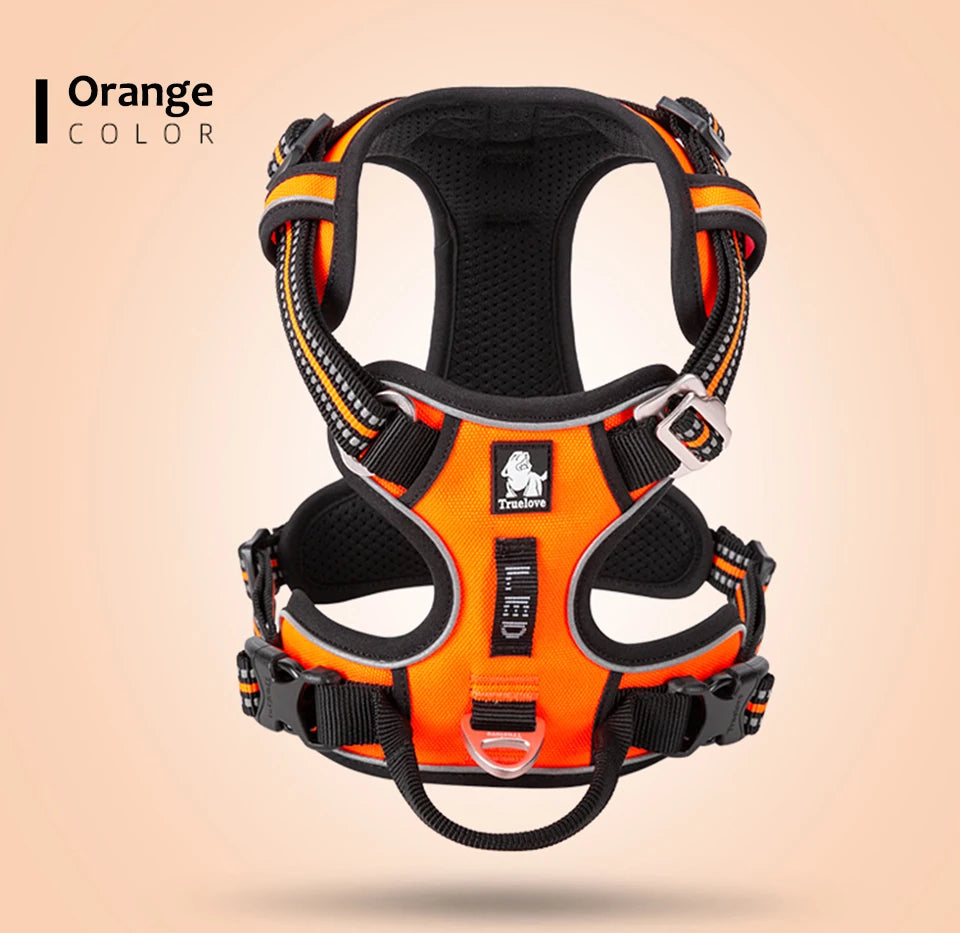 Truelove Reflective Dog Harness – Adjustable No-Pull Nylon Vest with 3M Reflective Webbing (TLH56512)