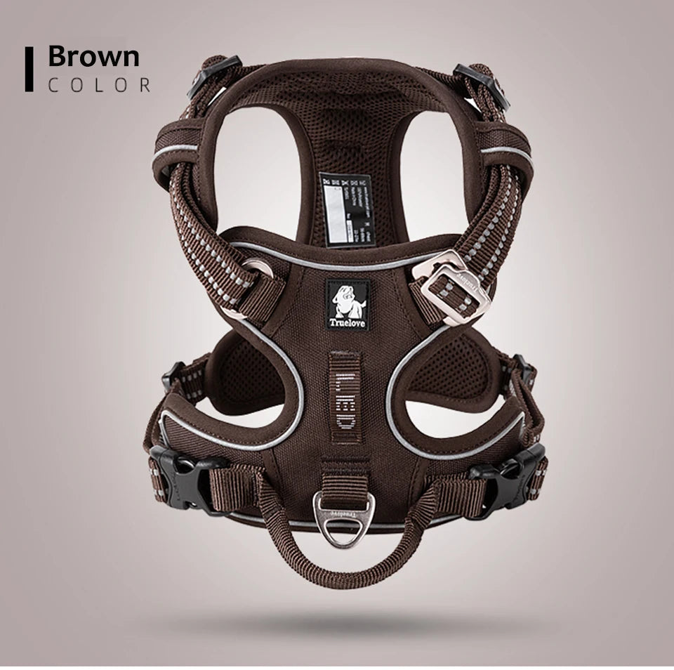 Truelove Reflective Dog Harness – Adjustable No-Pull Nylon Vest with 3M Reflective Webbing (TLH56512)