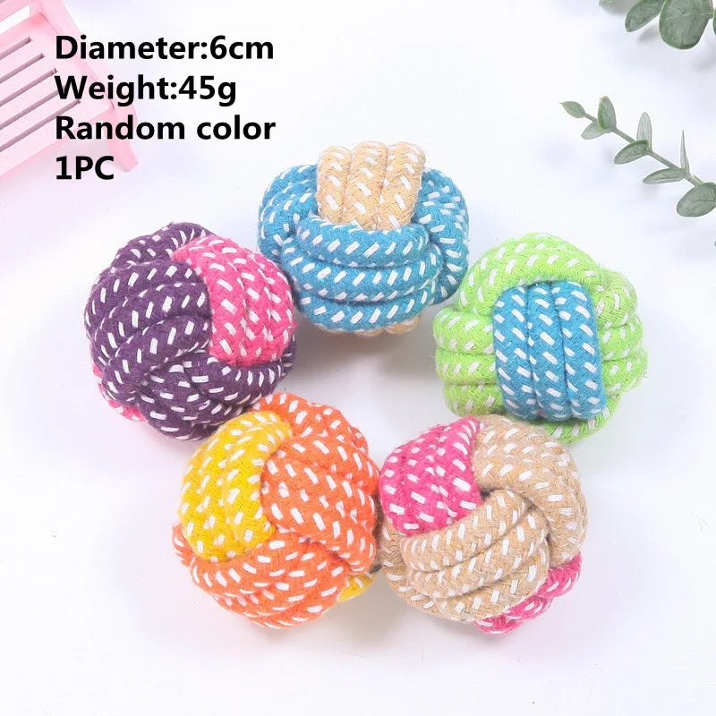 Interactive Cotton Rope Dog Toy – Bite-Resistant Chew Ball for Small & Large Dogs, Teeth Cleaning Puppy Toy