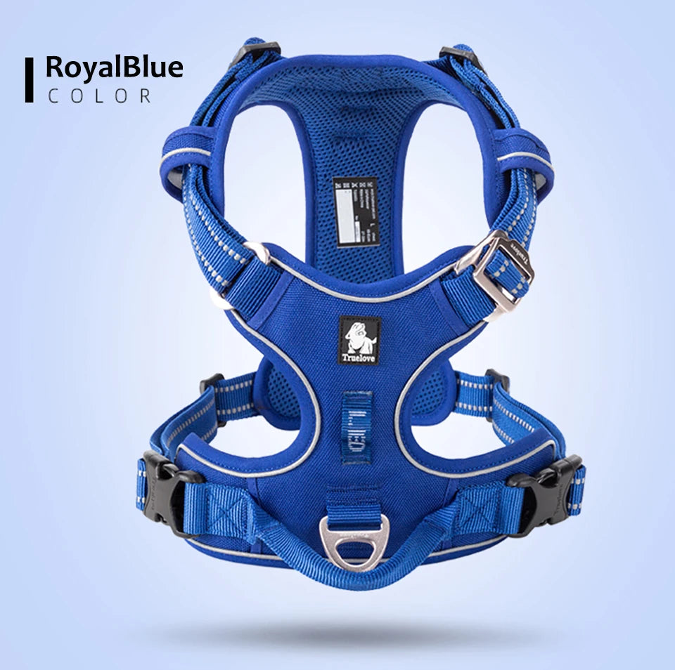 Truelove Reflective Dog Harness – Adjustable No-Pull Nylon Vest with 3M Reflective Webbing (TLH56512)