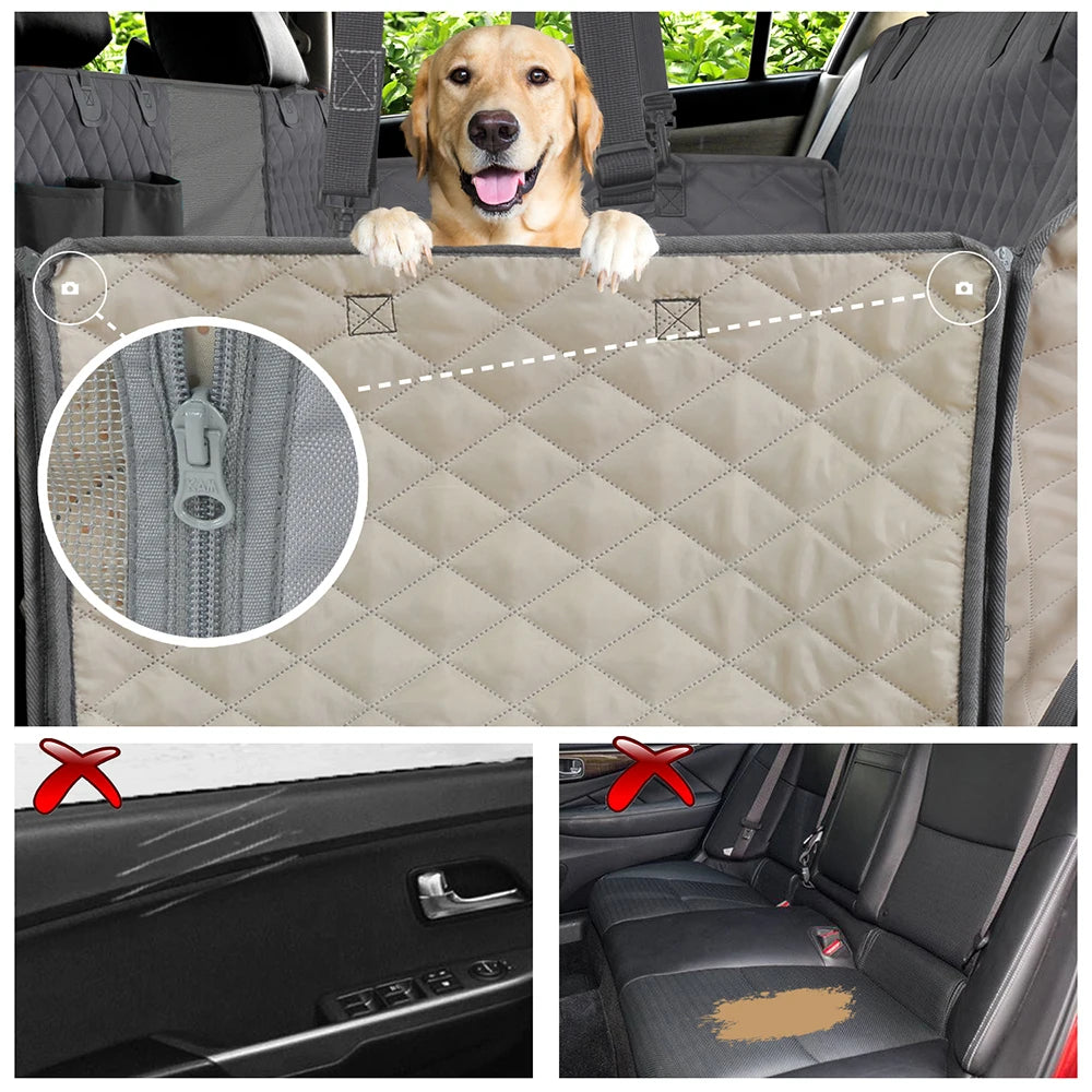 PETRAVEL Dog Car Seat Cover – Waterproof Rear Seat Hammock Protector | Pet Travel Safety Carrier Mat for Dogs