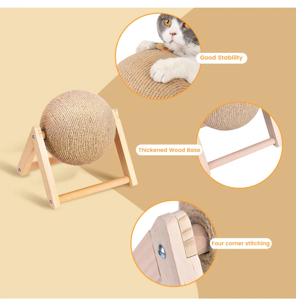 Cat Scratching Ball Toy – Sisal Rope Paw Grinding Toy for Kittens & Cats
