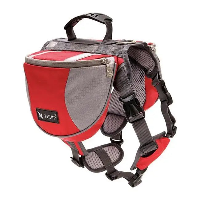 Luxury Dog Backpack Harness – Adjustable Outdoor Saddle Bag for Travel & Hiking