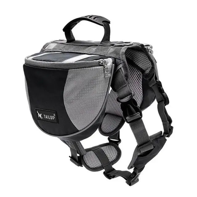 Luxury Dog Backpack Harness – Adjustable Outdoor Saddle Bag for Travel & Hiking