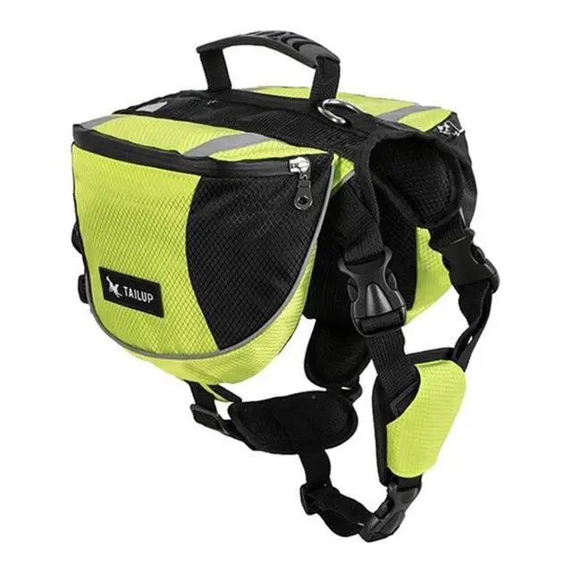 Luxury Dog Backpack Harness – Adjustable Outdoor Saddle Bag for Travel & Hiking