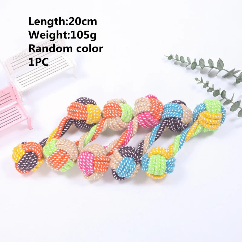 Interactive Cotton Rope Dog Toy – Bite-Resistant Chew Ball for Small & Large Dogs, Teeth Cleaning Puppy Toy