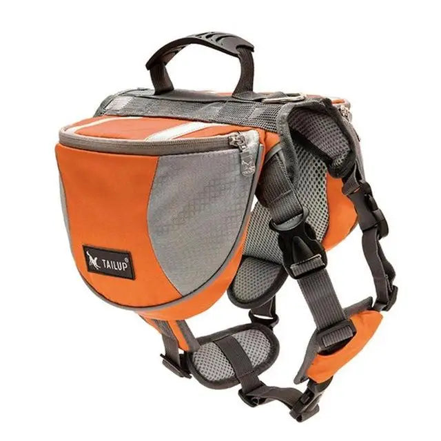 Luxury Dog Backpack Harness – Adjustable Outdoor Saddle Bag for Travel & Hiking