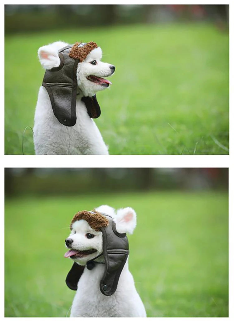 Winter Pilot Pet Hat – Warm Cashmere Cap for Small Dogs & Puppies