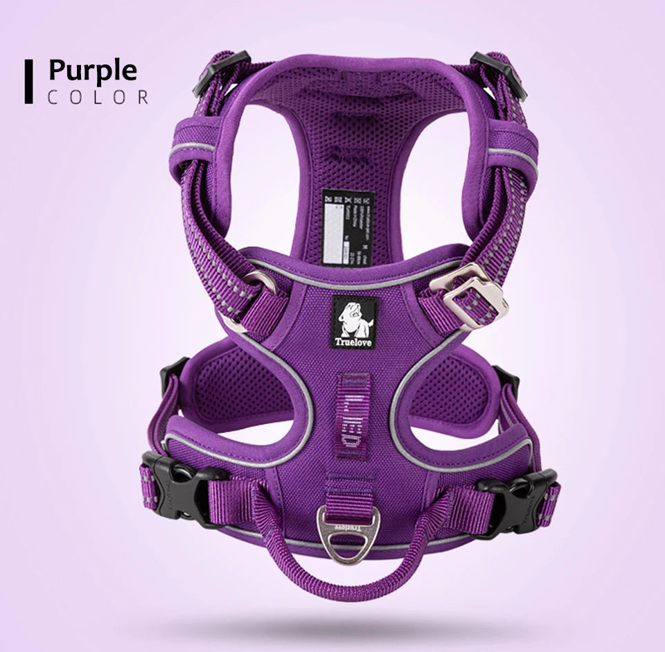 Truelove Reflective Dog Harness – Adjustable No-Pull Nylon Vest with 3M Reflective Webbing (TLH56512)
