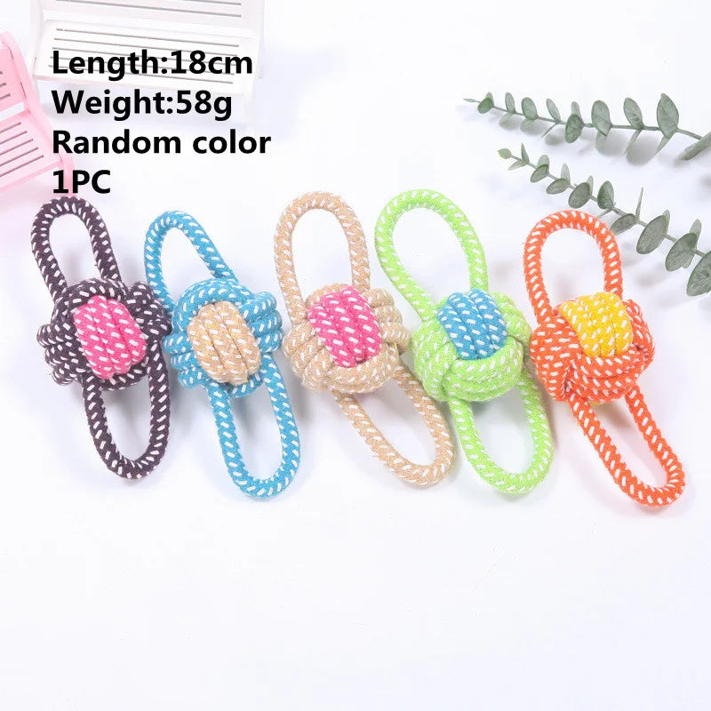 Interactive Cotton Rope Dog Toy – Bite-Resistant Chew Ball for Small & Large Dogs, Teeth Cleaning Puppy Toy