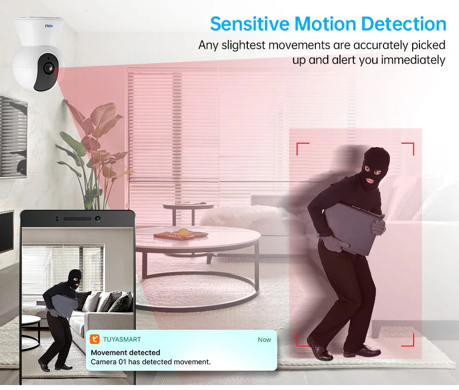 KERUI 5MP Mini Indoor WiFi Camera – Smart IP CCTV with Auto Tracking & Tuya App Support