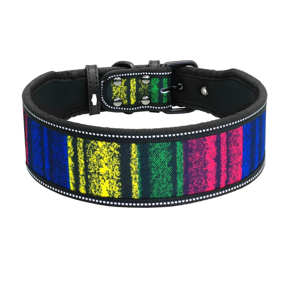 Reflective Nylon Dog Collar – Padded Breathable Collar for Medium & Large Dogs