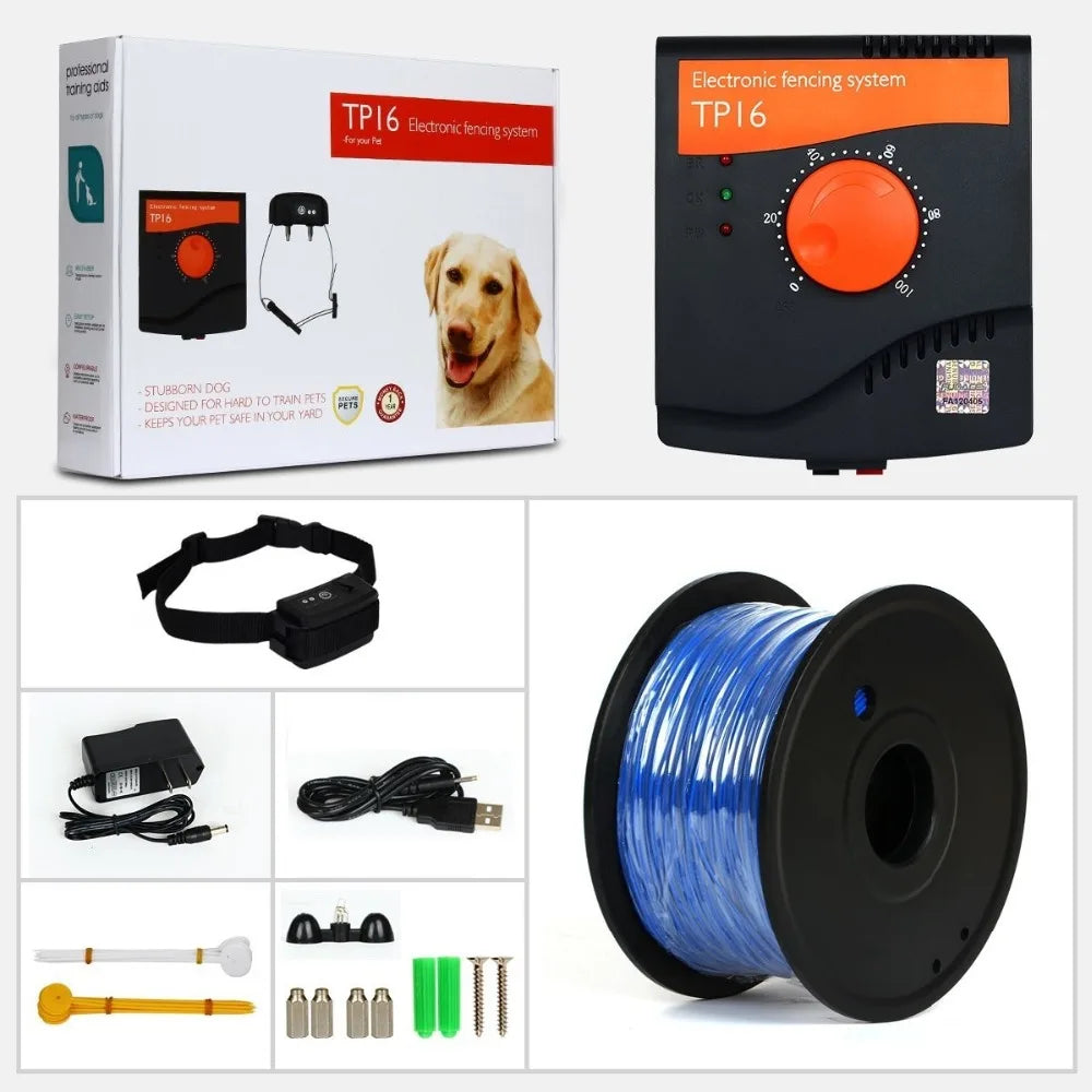 TP16 Electric Dog Fence System – Rechargeable Waterproof Pet Containment & Training Collar (6 Levels)