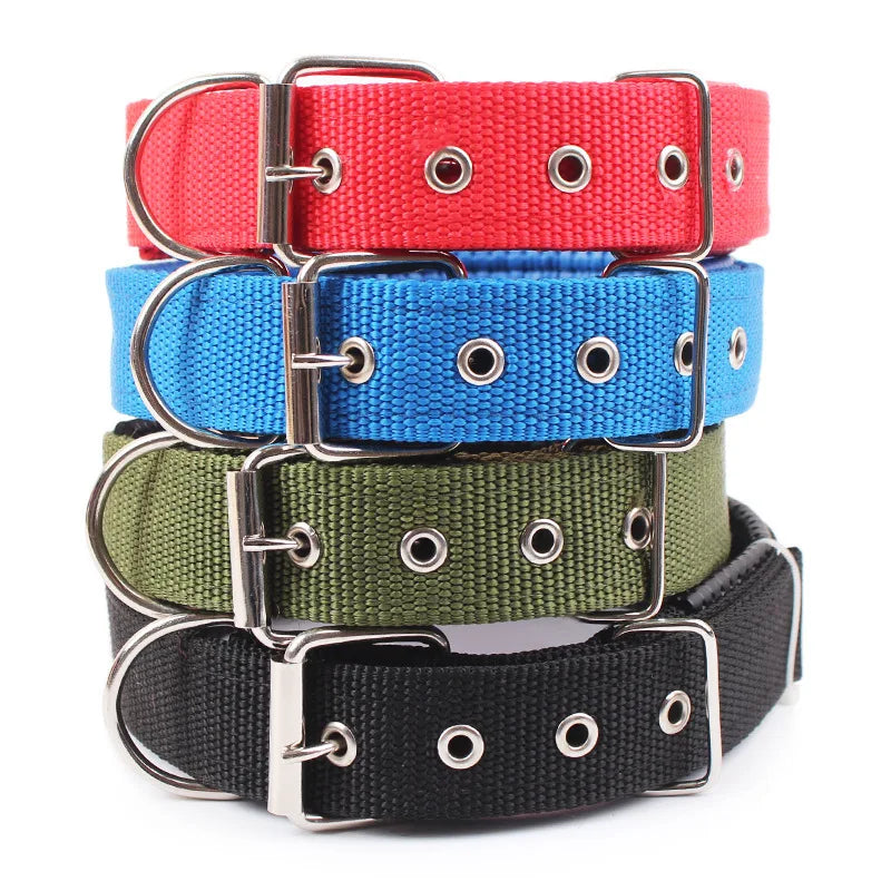 Solid Nylon Dog Collar – Adjustable Everyday Collar for Small, Medium & Large Dogs