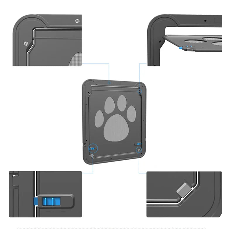 4-Way Lockable Pet Door – Safe Access Flap for Cats & Dogs