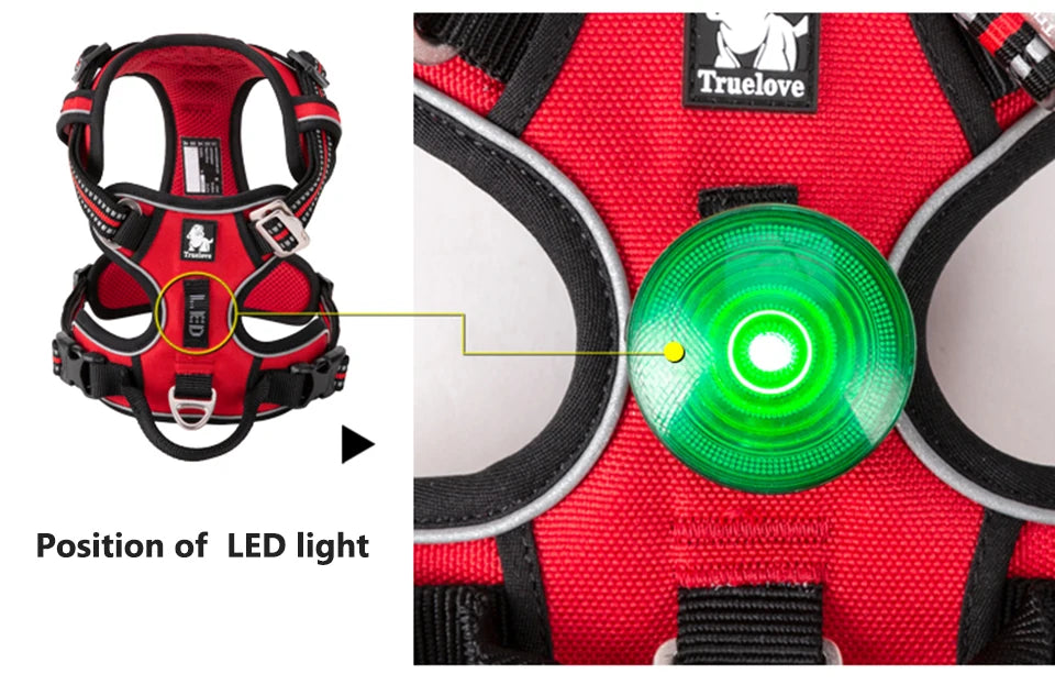 Truelove Reflective Dog Harness – Adjustable No-Pull Nylon Vest with 3M Reflective Webbing (TLH56512)