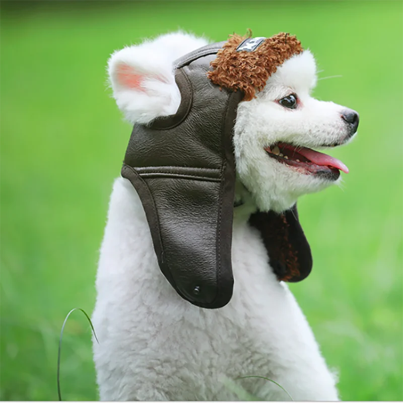 Winter Pilot Pet Hat – Warm Cashmere Cap for Small Dogs & Puppies