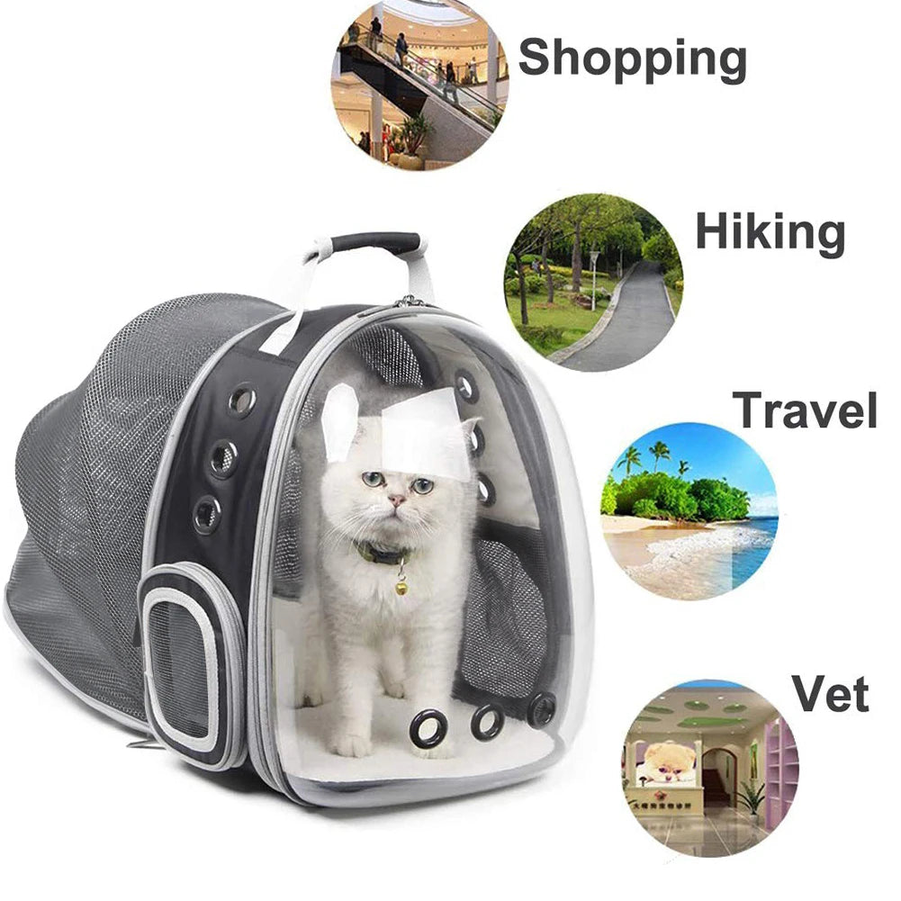 Expandable Cat Carrier Backpack – Portable Pet Travel Bag for Cats & Puppies