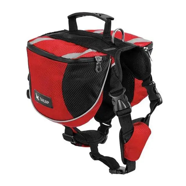 Luxury Dog Backpack Harness – Adjustable Outdoor Saddle Bag for Travel & Hiking