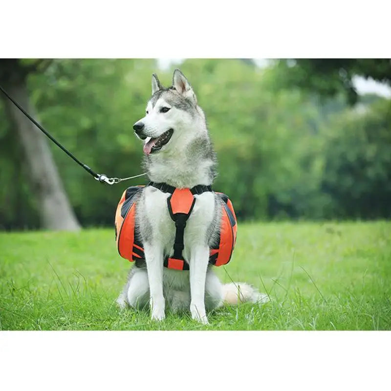 Luxury Dog Backpack Harness – Adjustable Outdoor Saddle Bag for Travel & Hiking