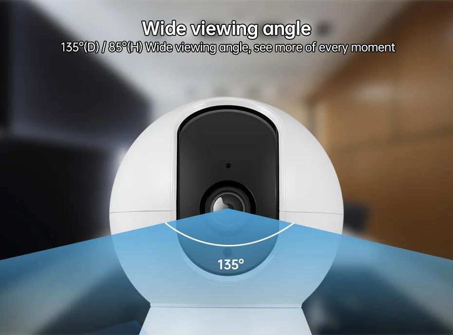 KERUI 5MP Mini Indoor WiFi Camera – Smart IP CCTV with Auto Tracking & Tuya App Support