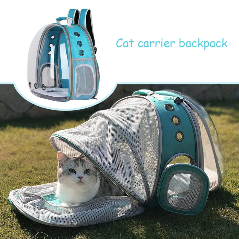 Expandable Cat Carrier Backpack – Portable Pet Travel Bag for Cats & Puppies