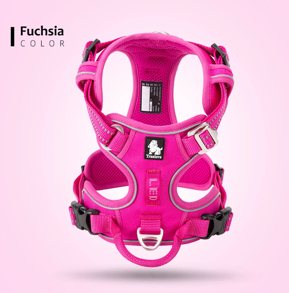 Truelove Reflective Dog Harness – Adjustable No-Pull Nylon Vest with 3M Reflective Webbing (TLH56512)