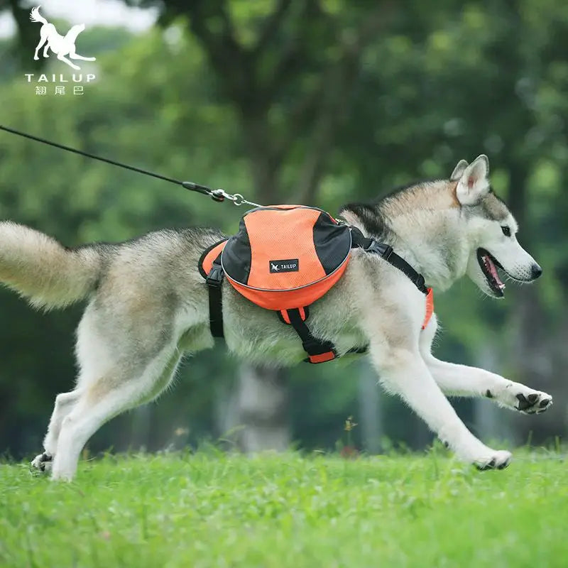 Luxury Dog Backpack Harness – Adjustable Outdoor Saddle Bag for Travel & Hiking
