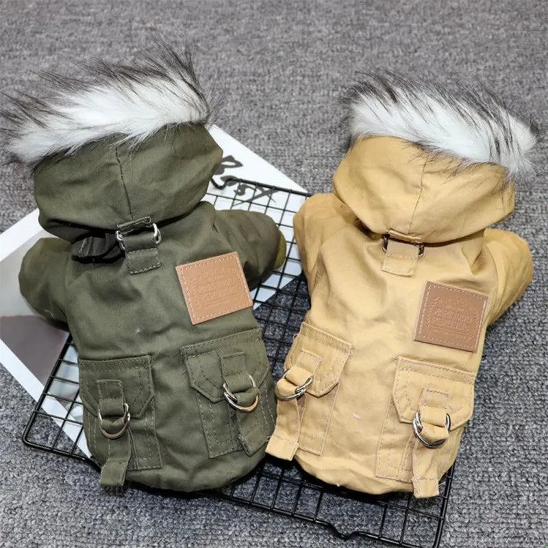 Winter Dog Coat Jacket – Thickened Warm Hoodie for Small & Medium Dogs (Chihuahua, Yorkies, etc.)