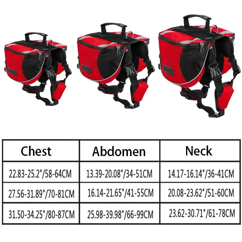Luxury Dog Backpack Harness – Adjustable Outdoor Saddle Bag for Travel & Hiking
