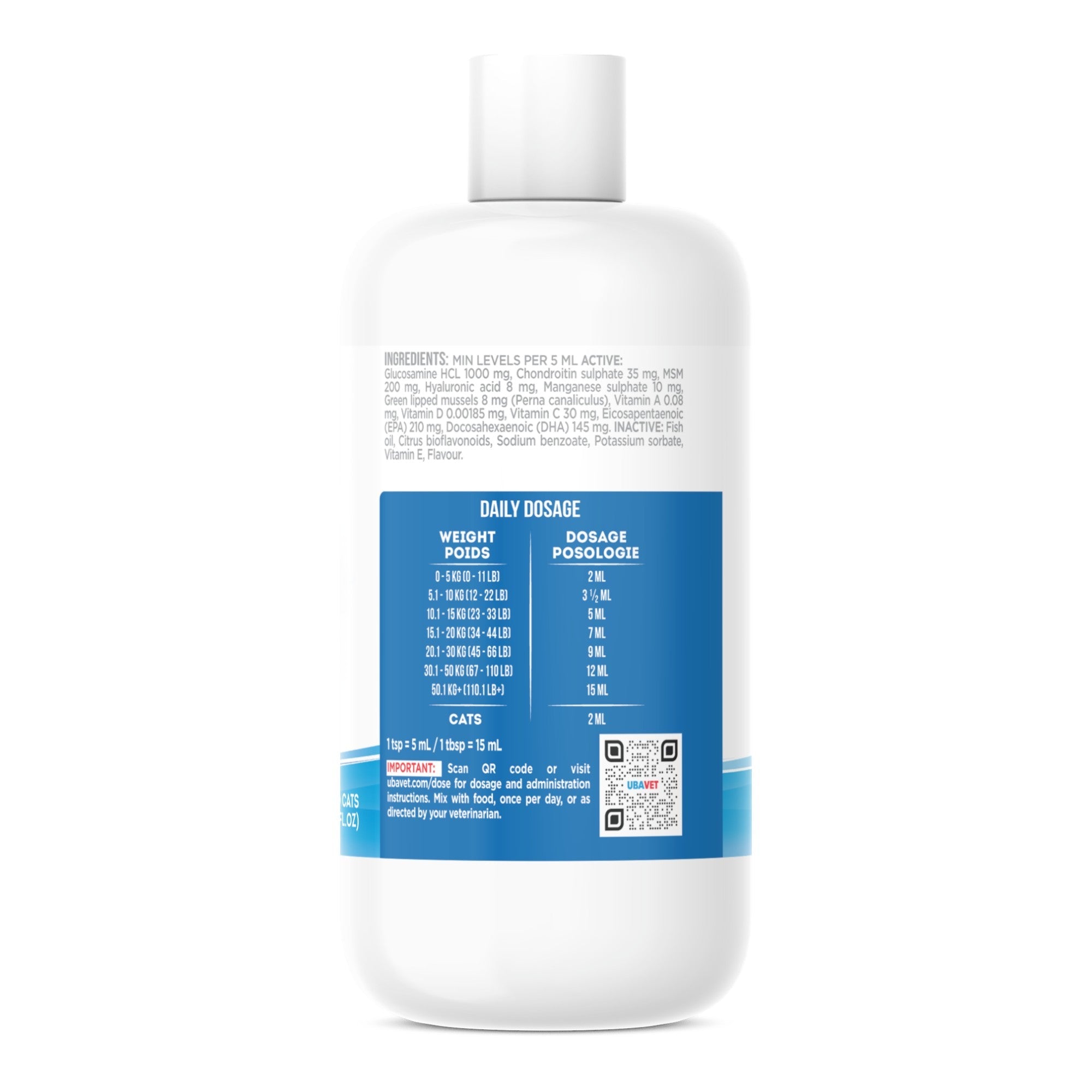 UBAVET Joint Power MEG Maximum Joint Care Liquid for Cats and Dogs