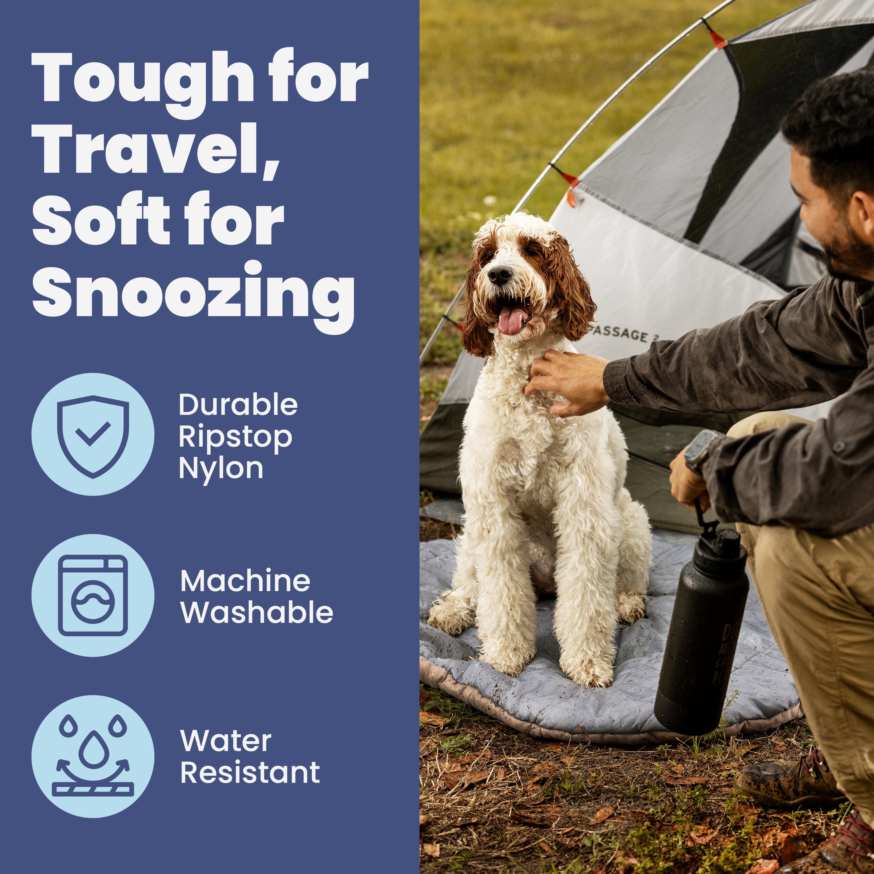 Travel Dog Bed – Foldable, Lightweight, Water Resistant Mat