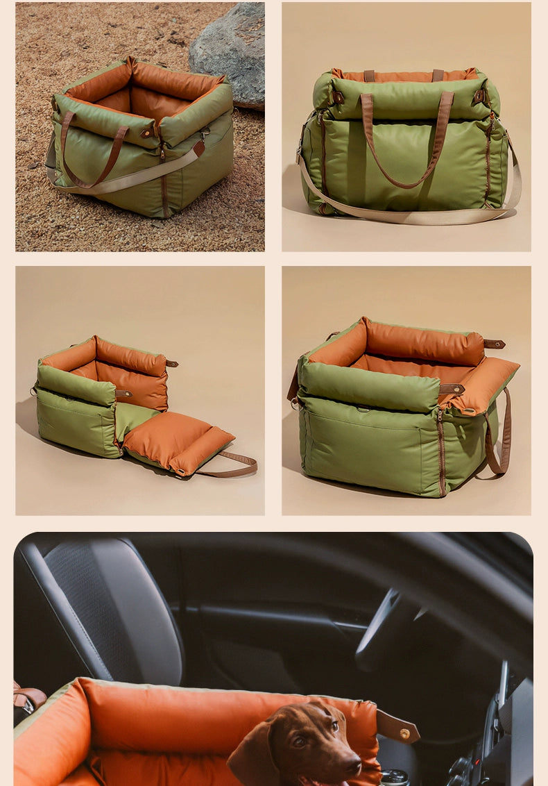 Kyjen Pet Car Seat – Portable Dog & Cat Travel House with Cushion for Car Safety & Comfort