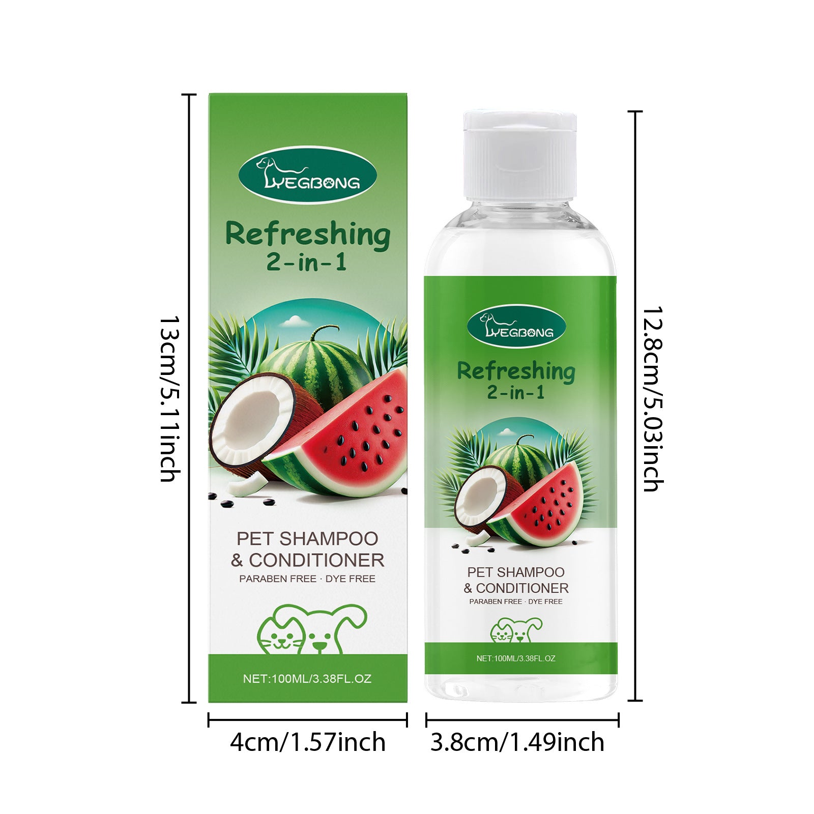 YEGBONG 2-in-1 Pet Shampoo & Conditioner – Moisturizing, Odor & Itch Relief