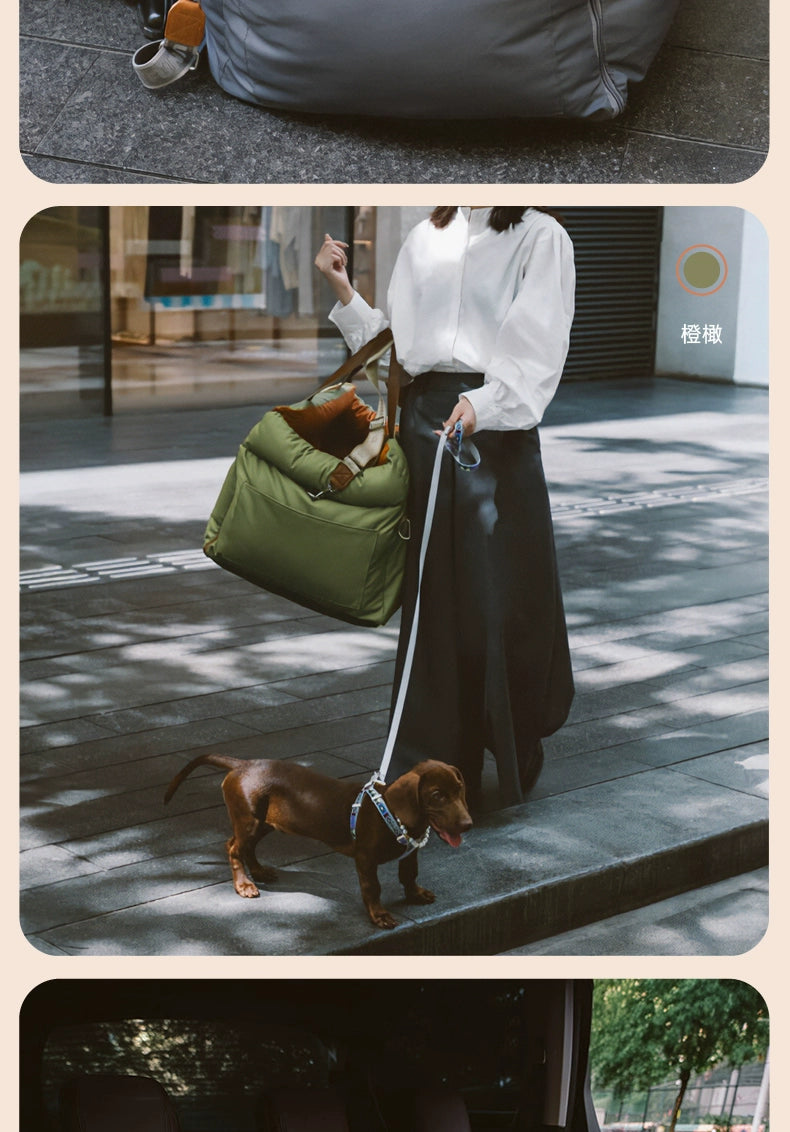 Kyjen Pet Car Seat – Portable Dog & Cat Travel House with Cushion for Car Safety & Comfort