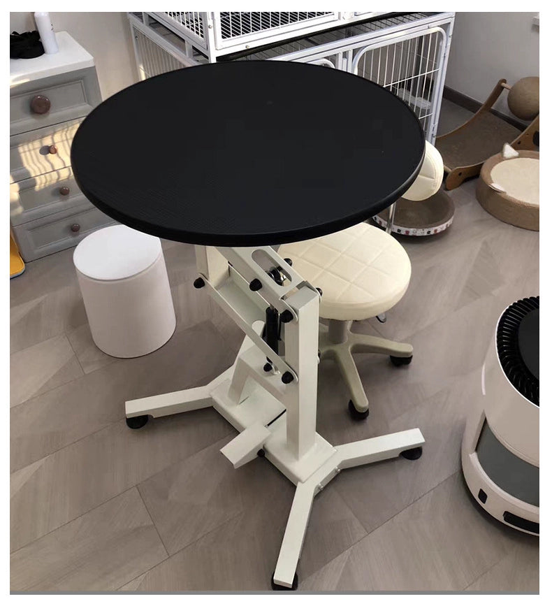 Adjustable Hydraulic Pet Grooming Table – Rotating Round Beauty Table for Small & Medium Dogs & Cats