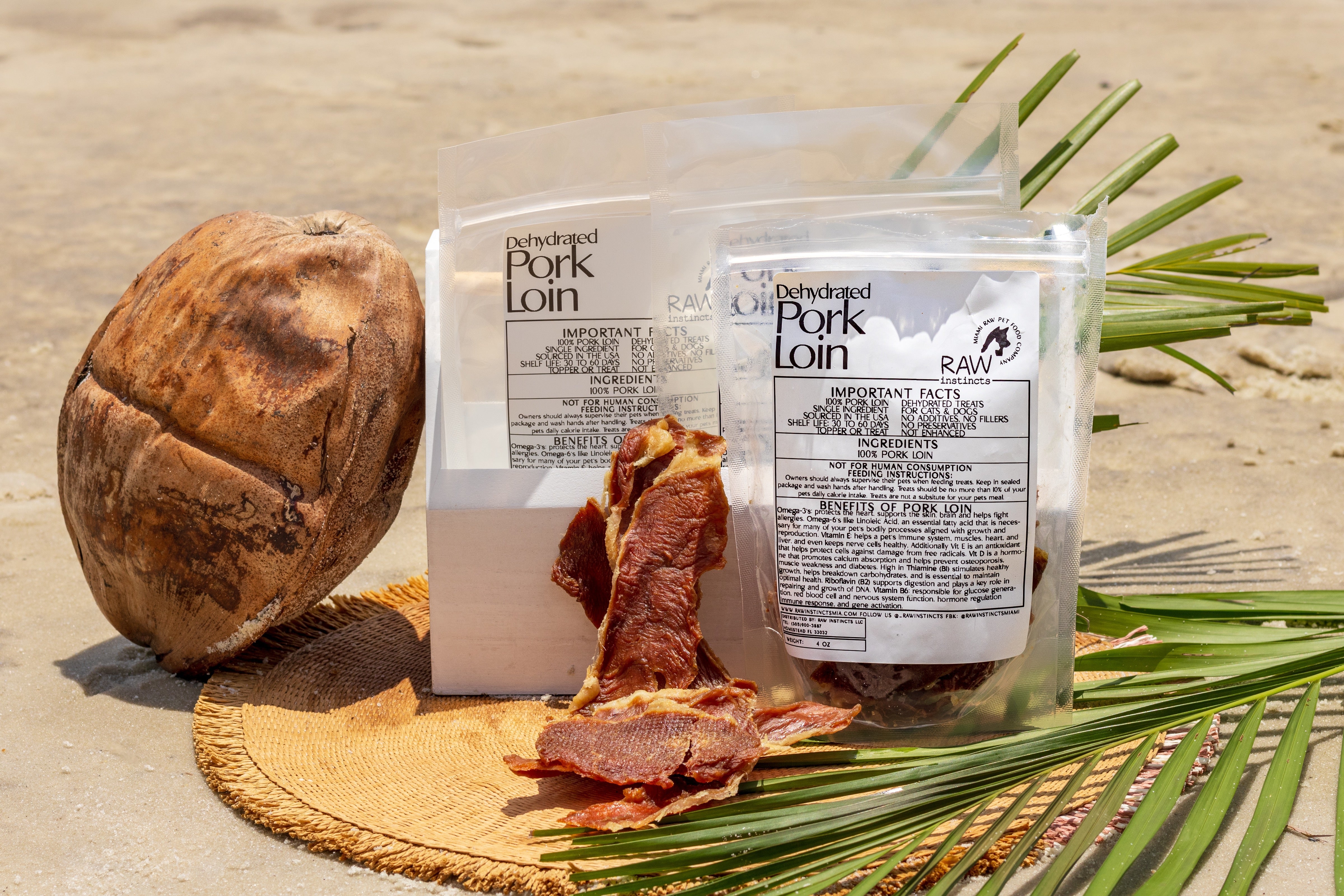 Dehydrated Pork Loin – 4oz | Raw Instincts | USA-Sourced, Small Batch Treat for Cats & Dogs