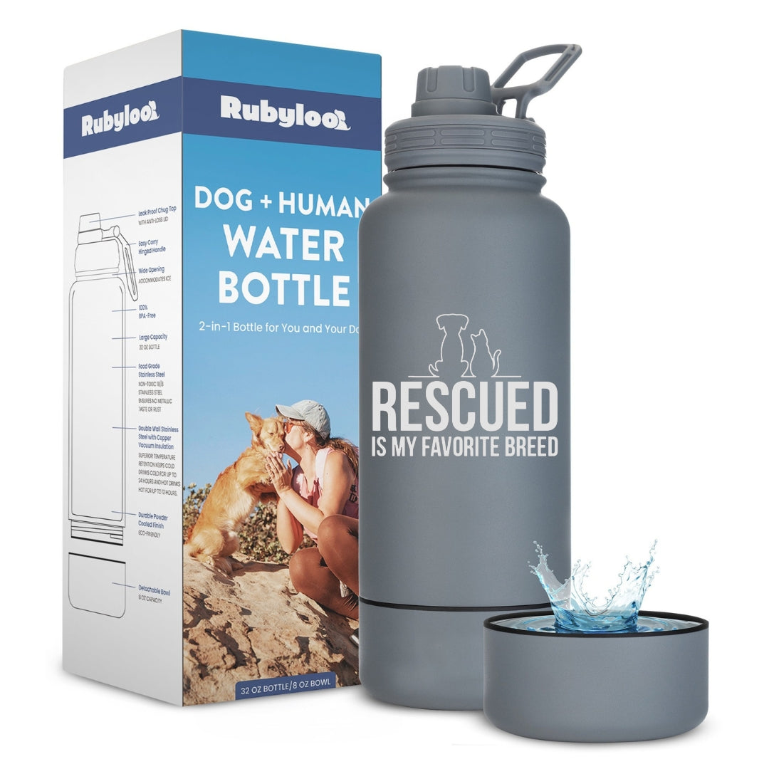 Water Bottle with Detachable Dog Bowl