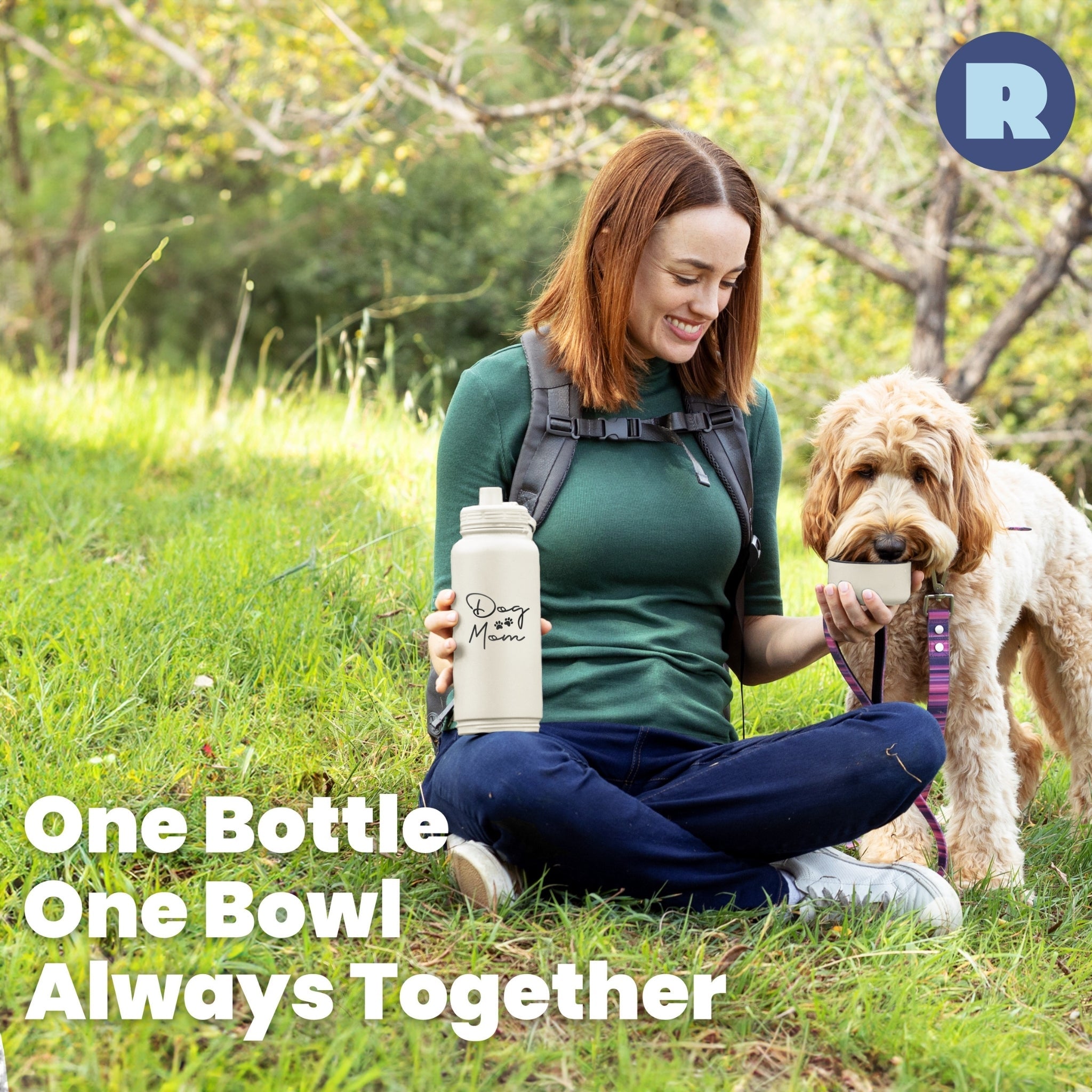 Water Bottle with Detachable Dog Bowl