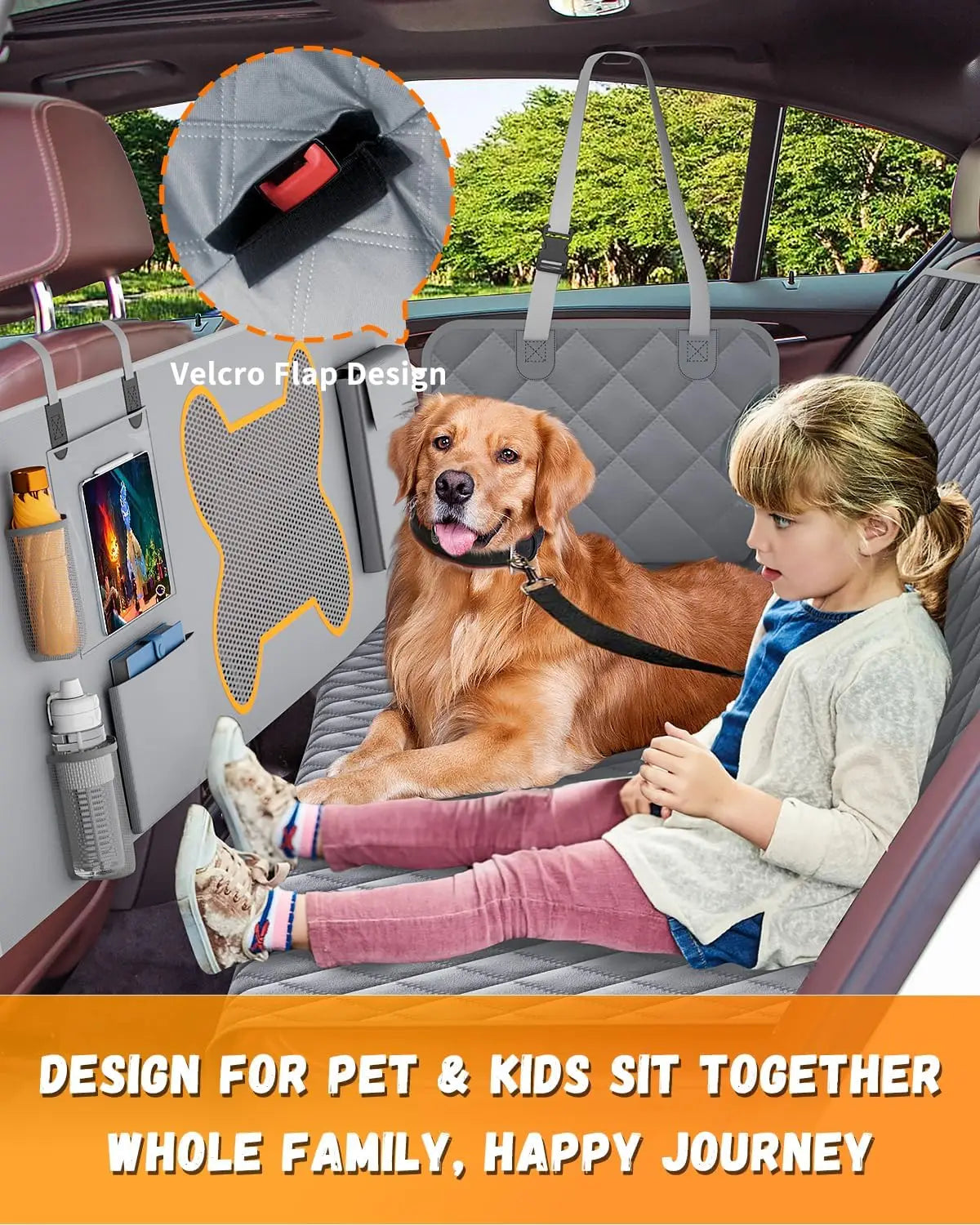 Dog Seat Cover for Car Back Seat – Zipper Design with Mesh Window | Waterproof Pet Seat Protector for Cars, SUVs & Trucks