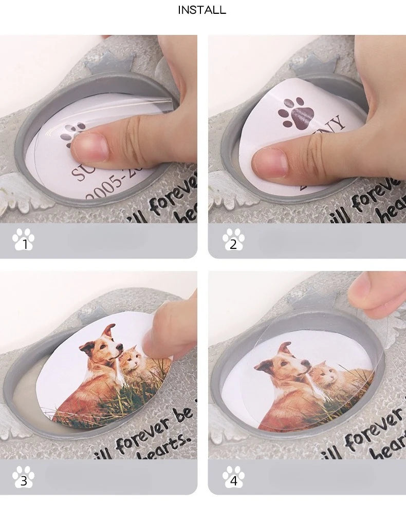Pet Memorial Gifts for Dogs Cat, Pet Grave Markers with Photo Frames, Loss of Dog Sympathy Gift, Death Sympathy Bereavement