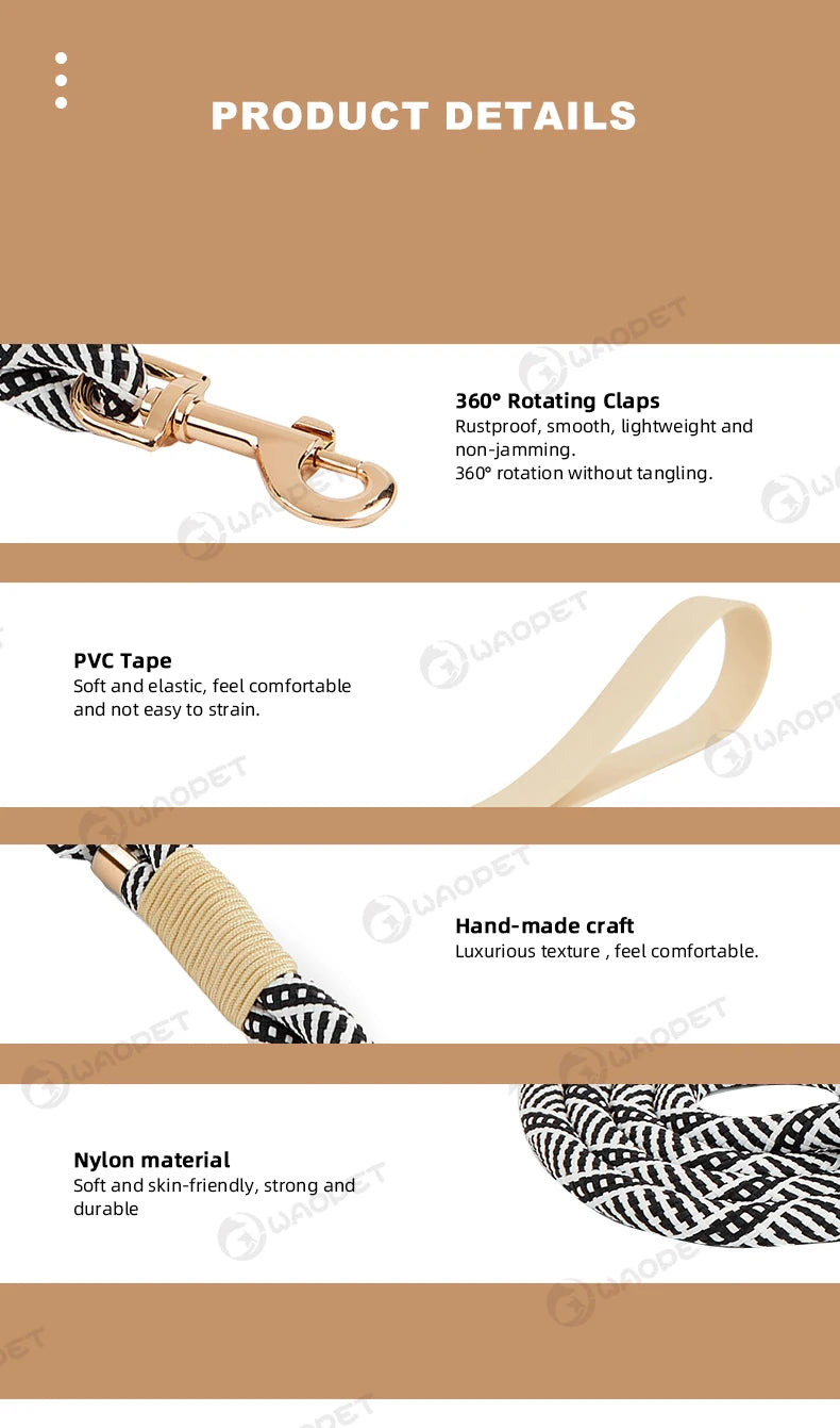 Nylon Rope Dog Leash – Durable PVC Lead for Dogs & Cats (2024 Style)
