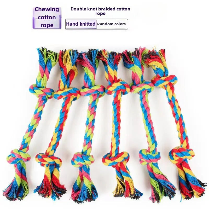 2-Piece Dog Chew Toys – Bite-Resistant Cotton Rope Knots for Small Dogs and Puppies