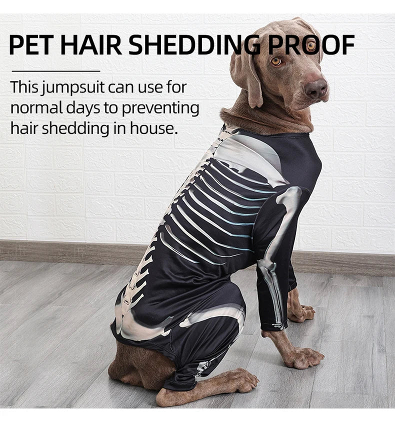 Dog Skeleton Hoodie – Halloween Bone Pattern Costume Sweater for Small to Large Dogs (S–XXXL)