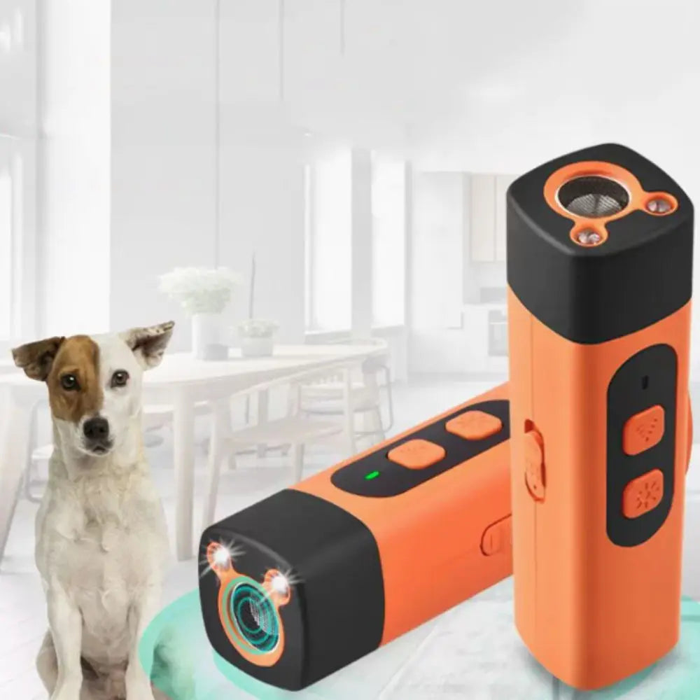 Ultrasonic Dog Repeller – Rechargeable Remote with LED Flashlight