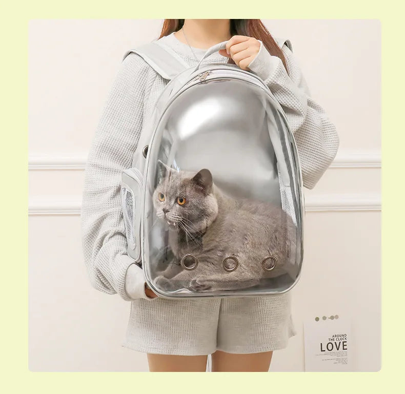 Space Capsule Cat Backpack – Transparent Breathable Pet Travel Bag (2025 Model)