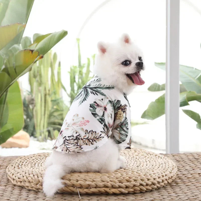 Hawaiian Style Summer Dog Shirt – Beach Vibes Pet Clothing for Small & Medium Dogs