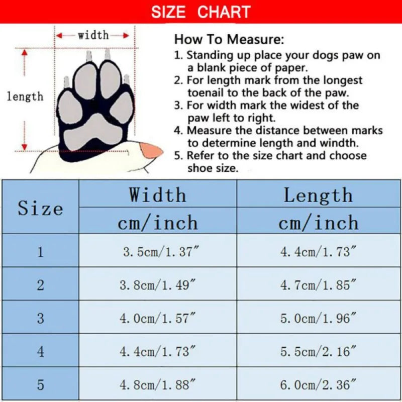 4pcs Winter Dog Shoes – Waterproof Fleece-Lined Snow Boots for Small Dogs